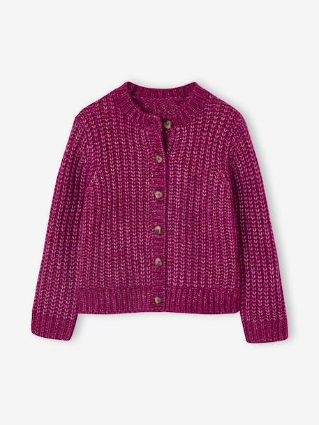 Fille-Pull, gilet, sweat-Gilet fille loose maille mousseuse 