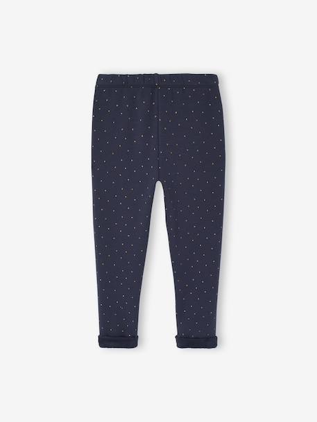 Meisjeslegging met fleecevoering Bruin met print+chocoladebruin+donkergrijs+grijs, bedrukt+inktblauw+rozenhout - vertbaudet enfant 