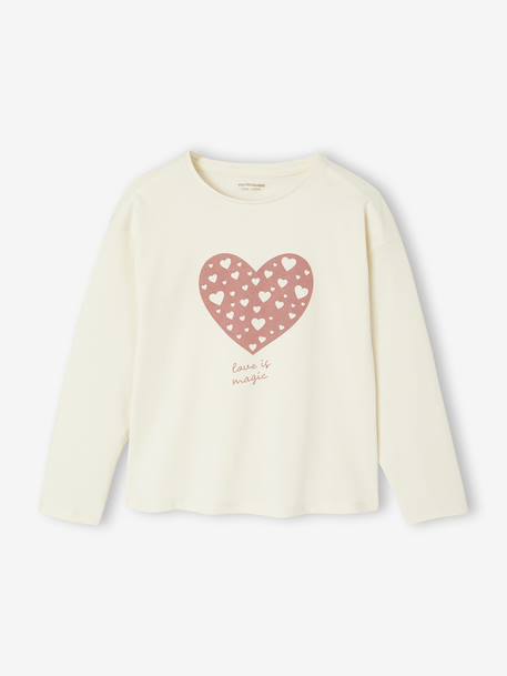 Lot de 2 tee-shirts BASICS fille manches longues bois de rose - vertbaudet enfant 