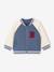 Teddy-stijl vestje voor baby's van fleece met lusjesbadge grijsblauw - vertbaudet enfant 