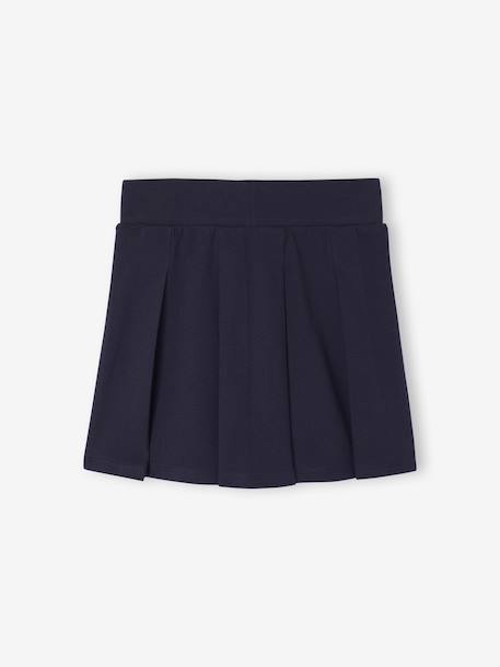 Jupe fille plissée maille piquée gris chiné+marine - vertbaudet enfant 