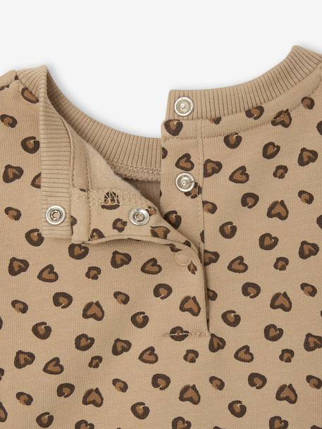 Sweat-shirt imprimé motif léopard taupe+vanille - vertbaudet enfant 