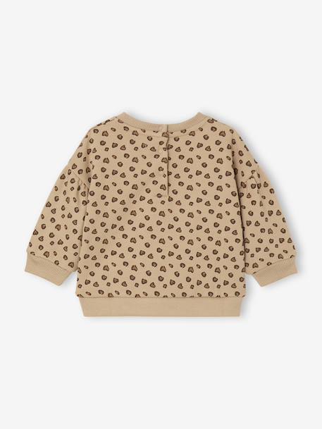 Sweat-shirt imprimé motif léopard taupe+vanille - vertbaudet enfant 