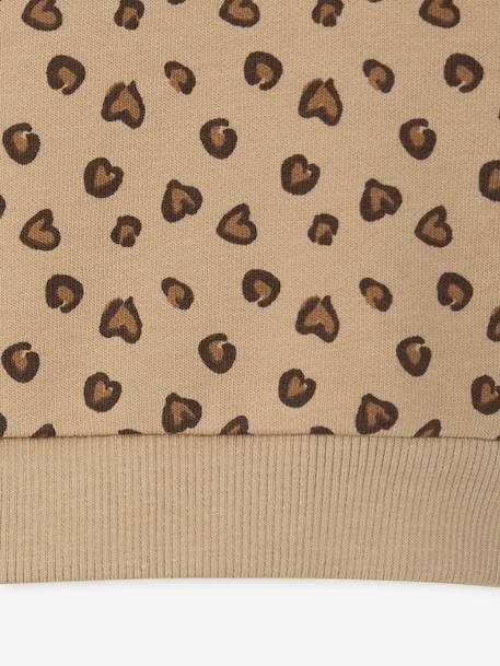 Sweat-shirt imprimé motif léopard taupe+vanille - vertbaudet enfant 