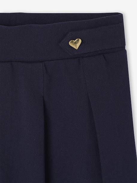 Jupe fille plissée maille piquée gris chiné+marine - vertbaudet enfant 