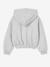 Korte sportieve sweater met capuchon voor meisjes gemêleerd grijs - vertbaudet enfant 