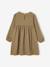 Robe en gaze de coton avec noeuds fantaisie fille écru+olive - vertbaudet enfant 