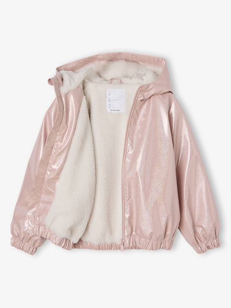 Coupe-vent fille effet brillant doublé rose pâle - vertbaudet enfant 