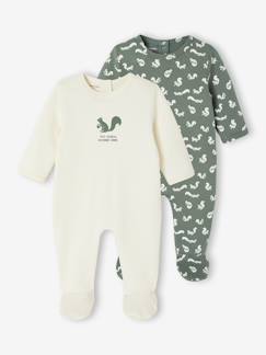 Bébé-Pyjama, surpyjama-Lot de 2 pyjamas bébé garçon "écureuil" en interlock