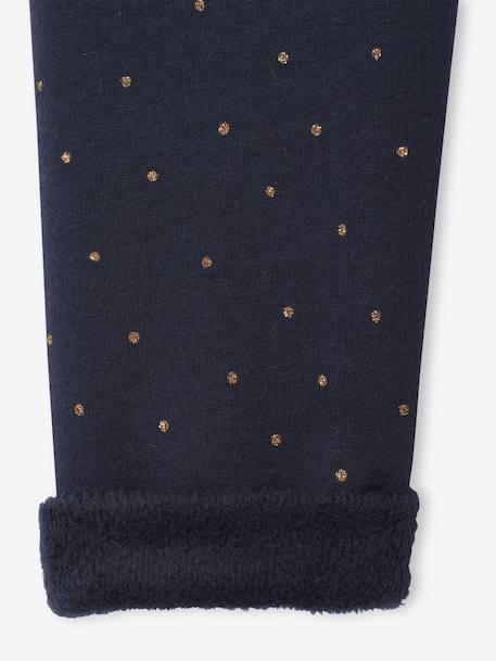 Meisjeslegging met fleecevoering Bruin met print+chocoladebruin+donkergrijs+grijs, bedrukt+inktblauw+rozenhout - vertbaudet enfant 