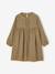 Robe en gaze de coton avec noeuds fantaisie fille écru+olive - vertbaudet enfant 