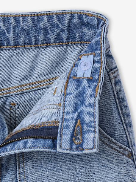 Jean large poches charpentier fille bleu moyen+denim gris - vertbaudet enfant 