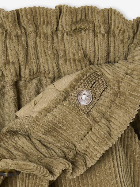 Jupe fille velours style paperbag beige doré+bleu grisé+olive+prune - vertbaudet enfant 