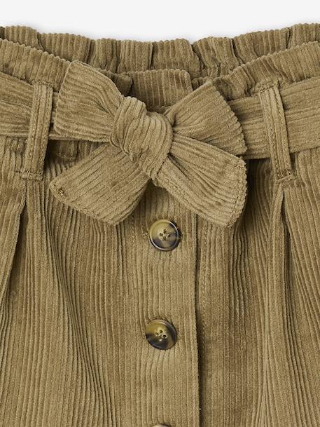 Jupe fille velours style paperbag beige doré+bleu grisé+olive+prune - vertbaudet enfant 