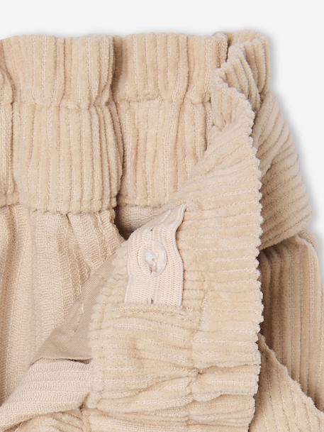 Jupe fille velours style paperbag beige doré+bleu grisé+olive+prune - vertbaudet enfant 