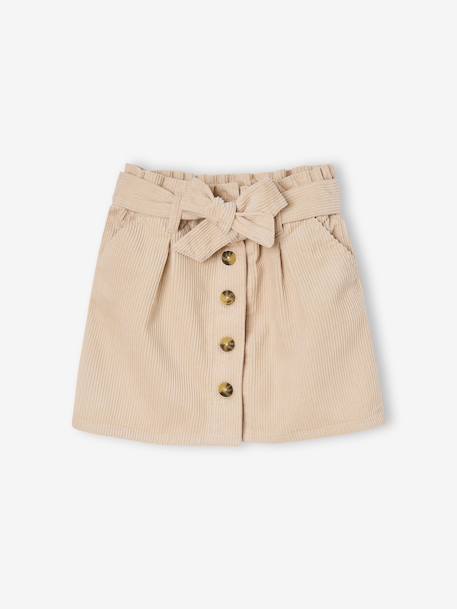 Fille-Jupe-Jupe fille velours style paperbag