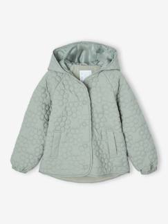 Doudoune fille légère à capuche motifs fleurs   - vertbaudet enfant