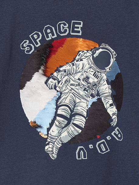 T-shirt garçon manches longues sequins réversibles marine - vertbaudet enfant 