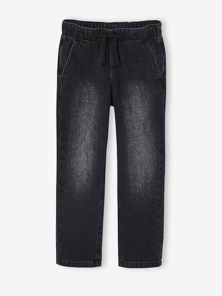 Wijde jongensbroek, eenvoudig aan te trekken gebleekt denim+grijs+ongewassen denim+stone+zwart denim - vertbaudet enfant 