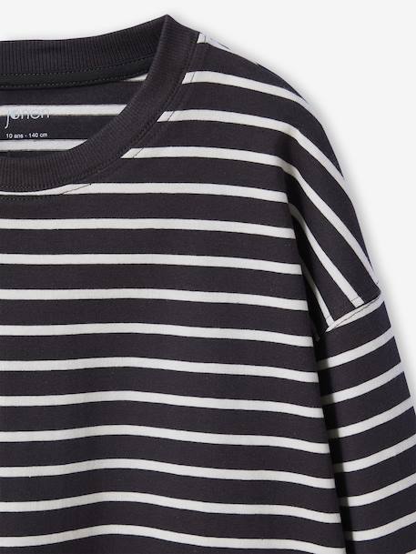 T-shirt rayé garçon oversize anthracite - vertbaudet enfant 