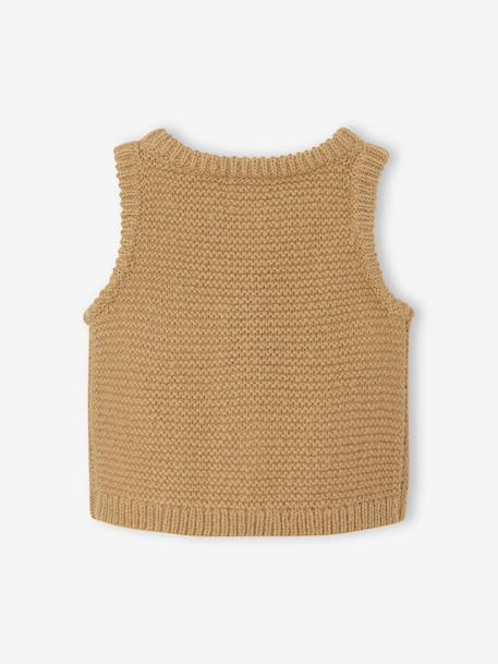 Mouwloos babyvestje met knopen okergeel - vertbaudet enfant 