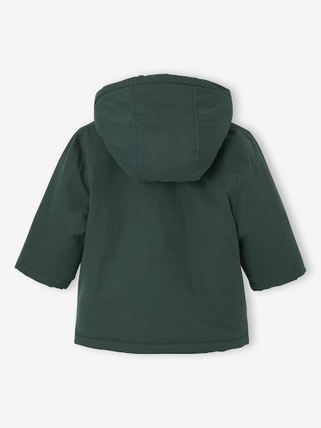 Parka 3 en 1 bébé avec gilet amovible en sherpa vert sapin - vertbaudet enfant 