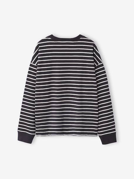 Gestreept T-shirt jongens JONEN antraciet - vertbaudet enfant 