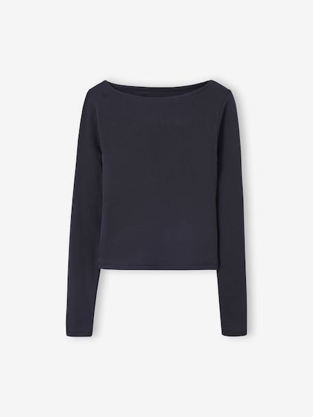 Lot de 2 t-shirts en côtes fille gris chiné - vertbaudet enfant 