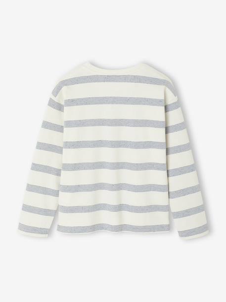 Tee-shirt manches longues effet rayé garçon rayé blanc - vertbaudet enfant 