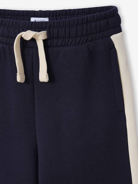 Pantalon jogging jambes larges fille bandes côtés marine - vertbaudet enfant 