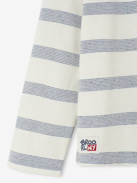 Tee-shirt manches longues effet rayé garçon rayé blanc - vertbaudet enfant 