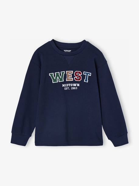 Tee-shirt manches longues motif bouclette garçon marine - vertbaudet enfant 
