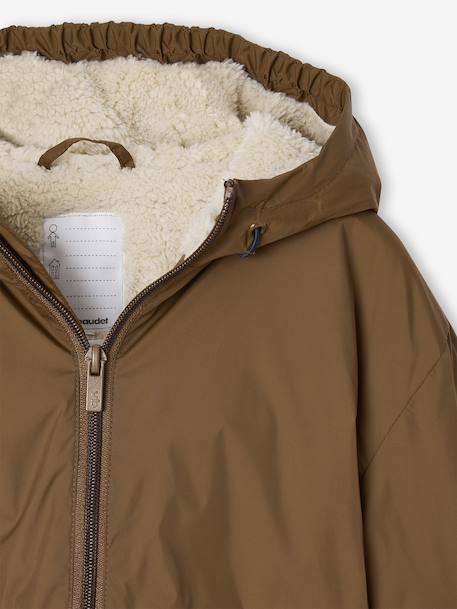 Coupe-vent garçon doublé sherpa à capuche caramel+kaki+marine - vertbaudet enfant 