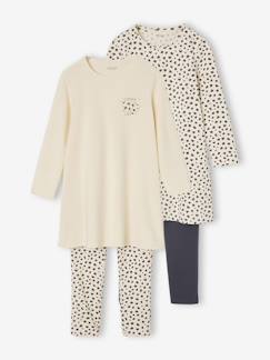 -Lot de 2 pyjamas chemises de nuit legging léopard 