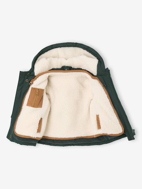 Parka 3 en 1 bébé avec gilet amovible en sherpa vert sapin - vertbaudet enfant 