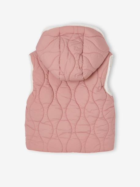 Doudoune fille sans manches réversible bois de rose - vertbaudet enfant 
