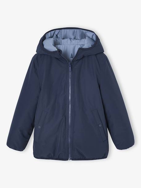 Blouson garçon réversible bleu grisé+bleu océan - vertbaudet enfant 