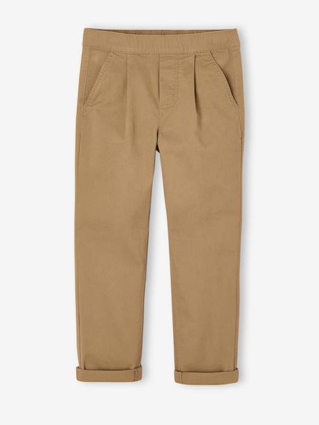 Pantalon garçon esprit chino coupe loose beige - vertbaudet enfant 