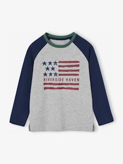 Garçon-T-shirt, polo, sous-pull-Tee-shirt garçon manches longues contrastées 