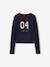 T-shirt fille cropped manches longues fille anthracite+marine - vertbaudet enfant 