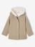 Manteau fille à capuche drap de laine anthracite+beige chiné - vertbaudet enfant 