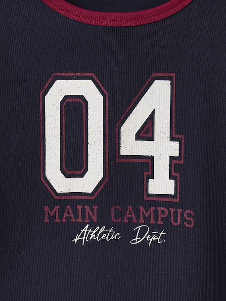 T-shirt fille cropped manches longues fille anthracite+marine - vertbaudet enfant 