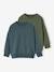 Set van 2 effen sweaters met lange mouwen voor jongens blauwgroen - vertbaudet enfant 