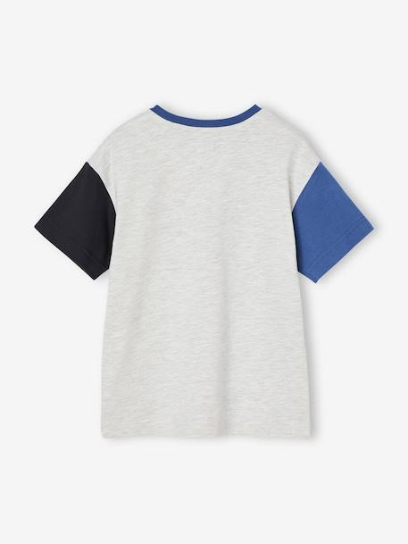 T-shirt manches courtes contrastées garçon gris chiné - vertbaudet enfant 