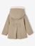 Mantel met capuchon van wollen stof voor meisjes antraciet+gemêleerd beige - vertbaudet enfant 