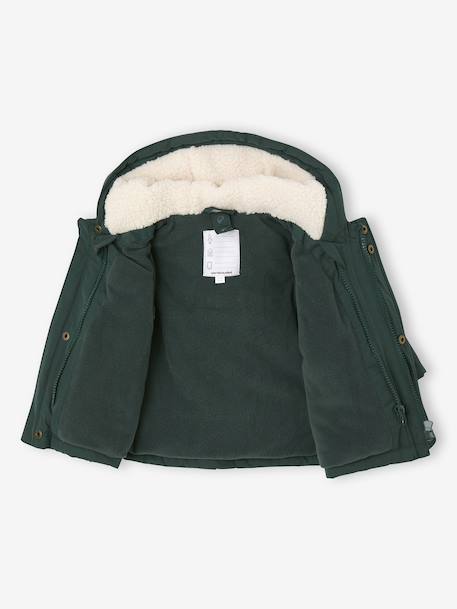 Parka 3 en 1 bébé avec gilet amovible en sherpa vert sapin - vertbaudet enfant 