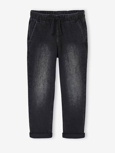 Wijde jongensbroek, eenvoudig aan te trekken gebleekt denim+grijs+ongewassen denim+stone+zwart denim - vertbaudet enfant 