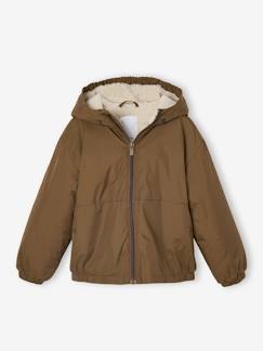 Garçon-Manteau, veste-Coupe-vent garçon doublé sherpa à capuche
