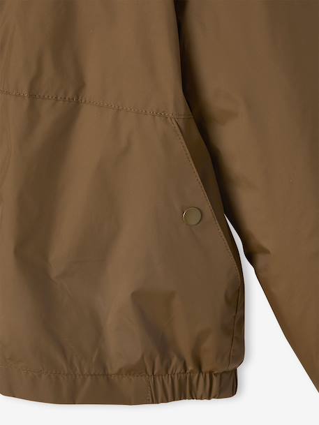 Coupe-vent garçon doublé sherpa à capuche caramel+kaki+marine - vertbaudet enfant 