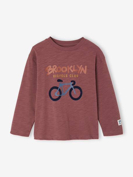 T-shirt manches longues floqué garçon bois de rose - vertbaudet enfant 